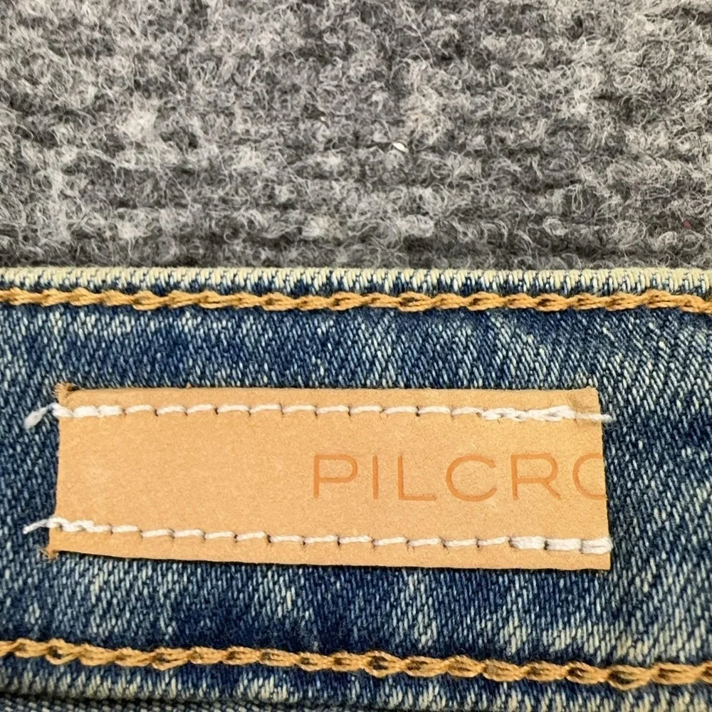 Anthropolgie Pilcro Jeans 26 Blue Light Wash Mid Rise Bootcut Stretch Distressed